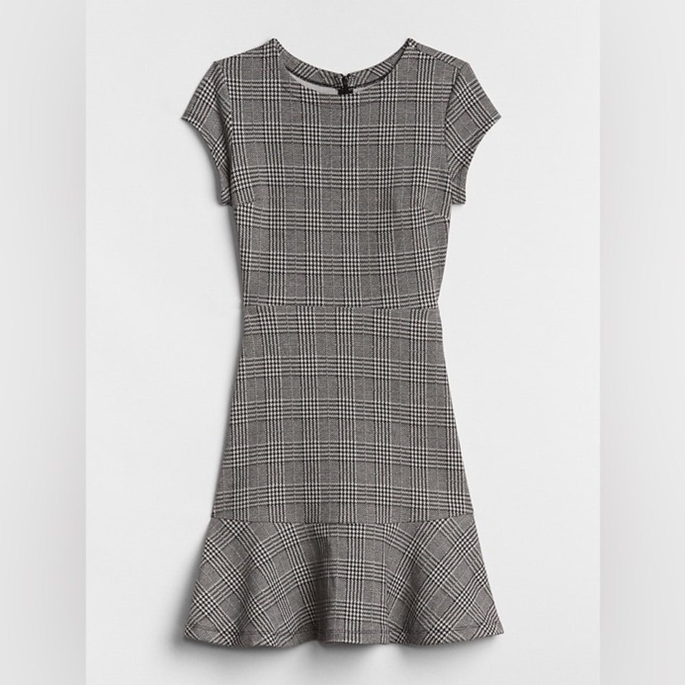 GAP Black and White Plaid Mini Dress